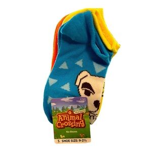 NEW Boys Nintendo Animal Crossing 6 Pr No Show Socks sz 9-11